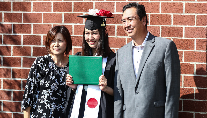 Students celebrating graduation
