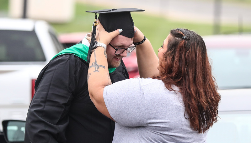 Students celebrating graduation