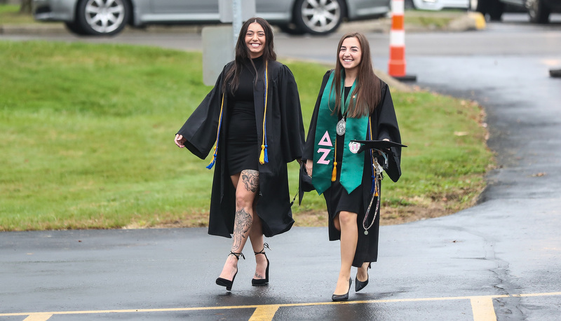 Students celebrating graduation