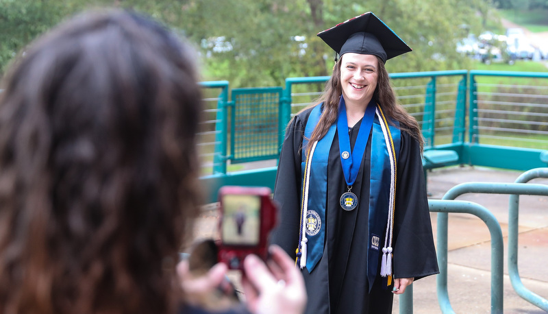 Students celebrating graduation