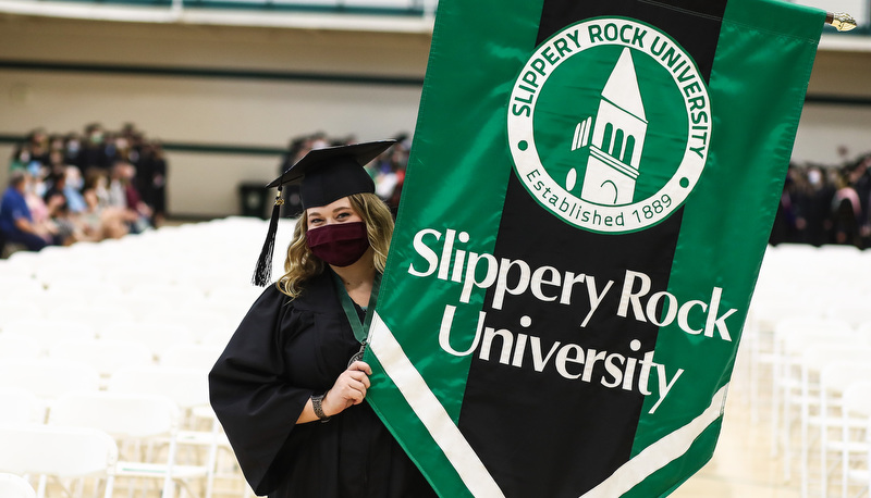 Students celebrating graduation