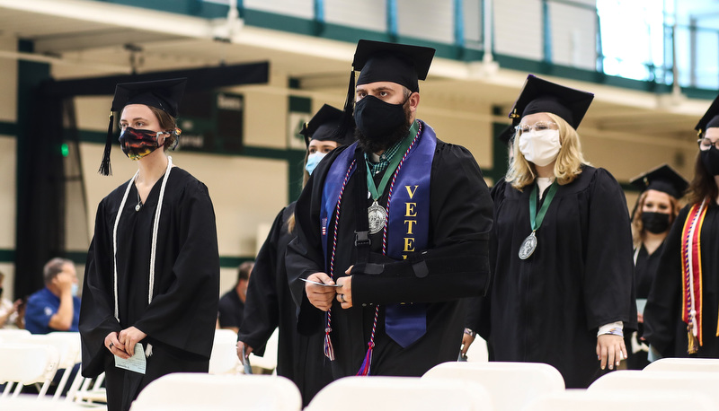 Students celebrating graduation