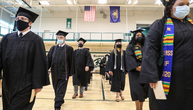 Students celebrating graduation