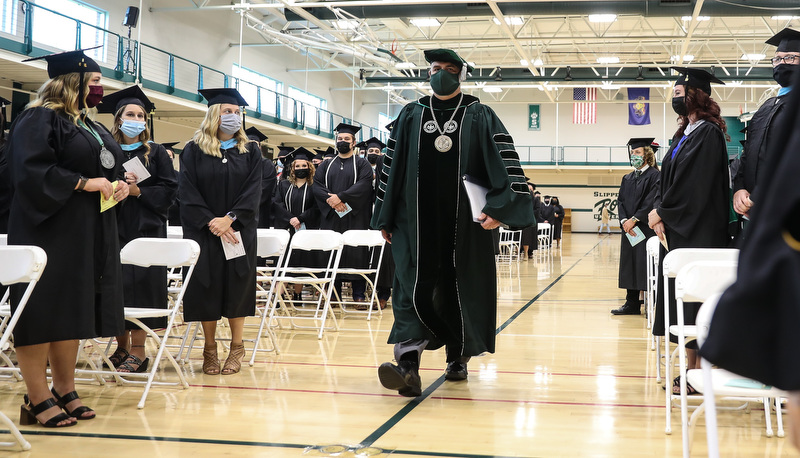 Students celebrating graduation