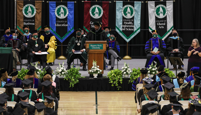 Students celebrating graduation