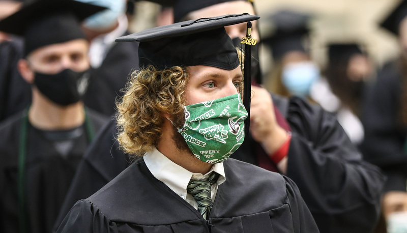 Students celebrating graduation