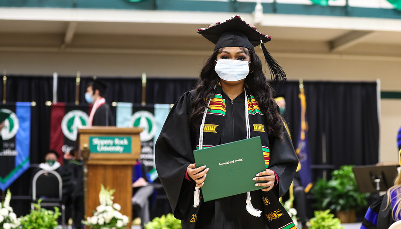 Students celebrating graduation
