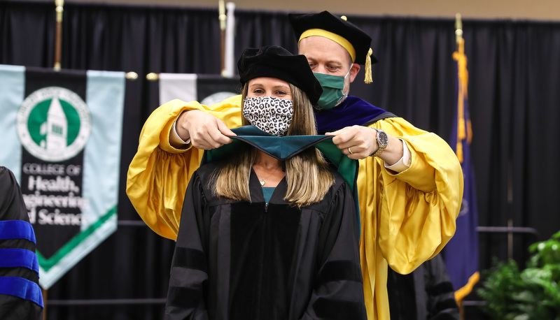 Students celebrating graduation