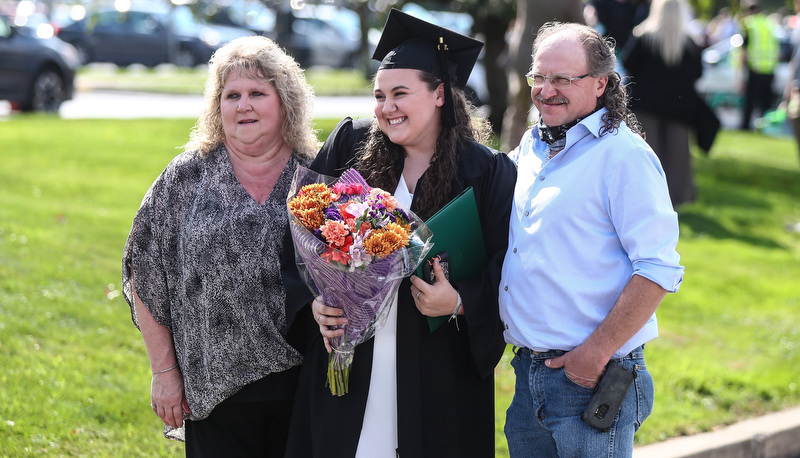 Students celebrating graduation