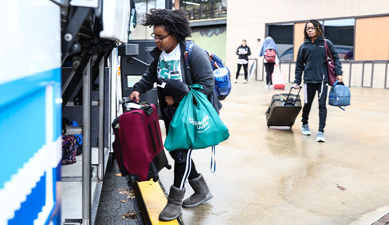 Students boarding the bus