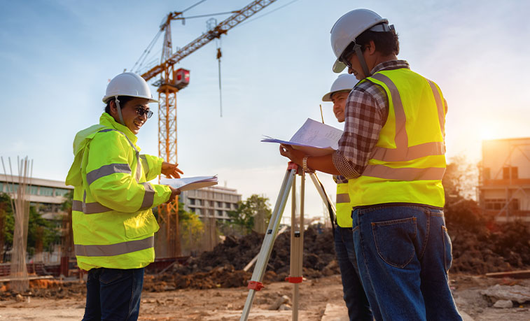 Workers at a construction site