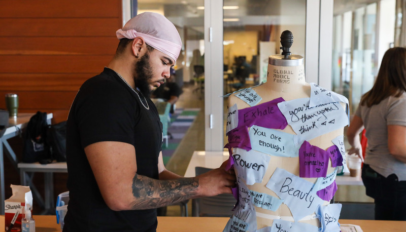 Students raising awaness of domestic violence