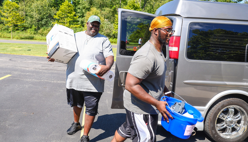 Students moving in for the academic year