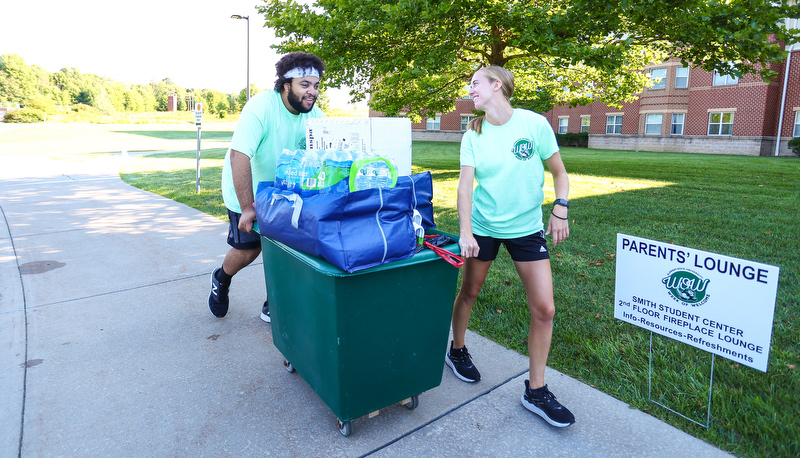 Students moving in for the academic year