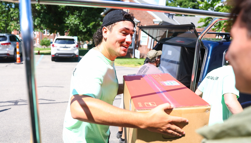 Students moving in for the academic year