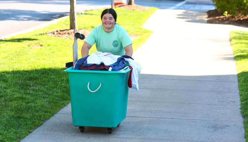 Students moving in for the academic year