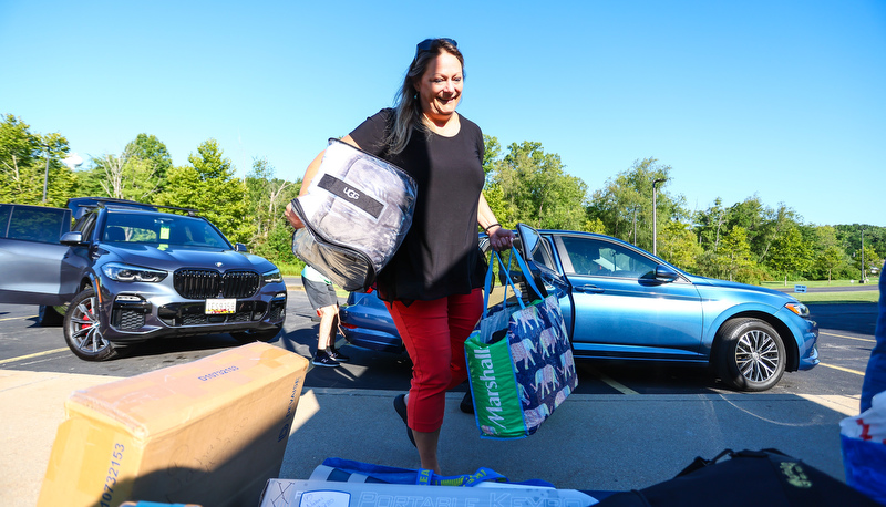 Students moving in for the academic year