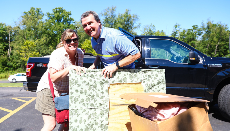 Students moving in for the academic year