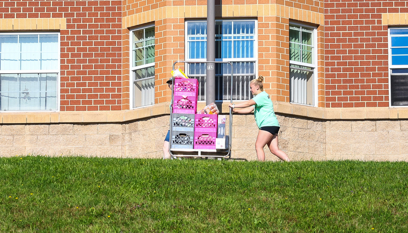 Students moving in for the academic year