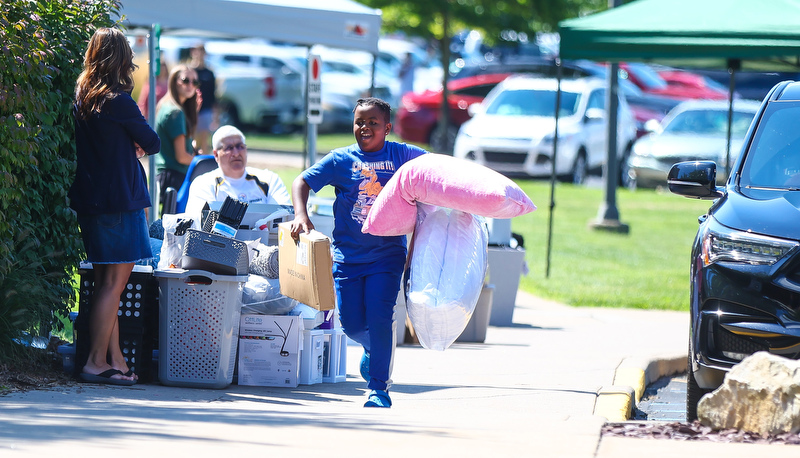 Students moving in for the academic year