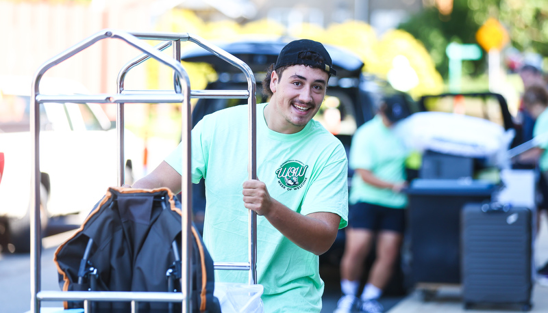 Students moving in for the academic year