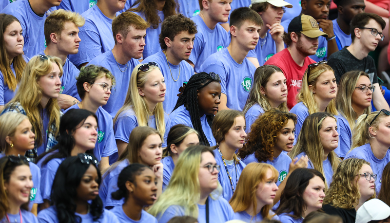 Students enjoying their first full day on campus