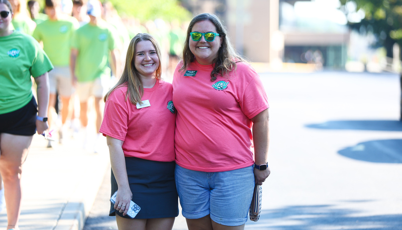 Students enjoying their first full day on campus