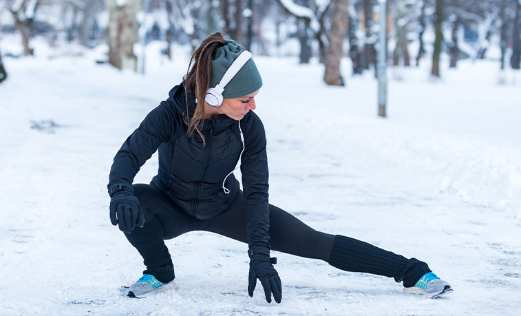 Woman working out outside