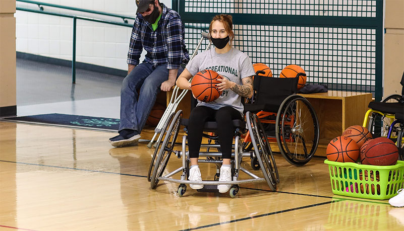 Students participating in adaptive sports day