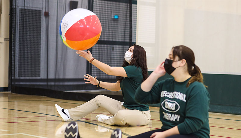 Students participating in adaptive sports day