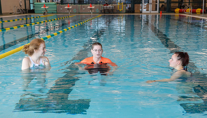 Students participating in adaptive sports day