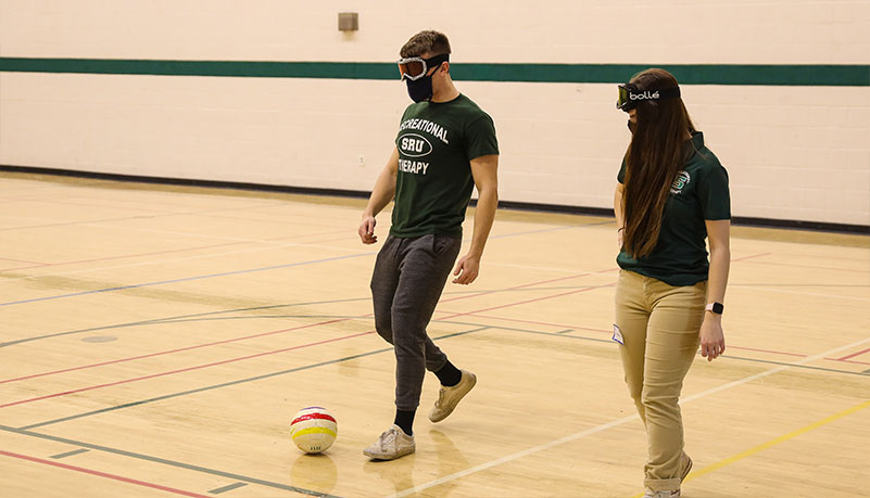 Students participating in adaptive sports day