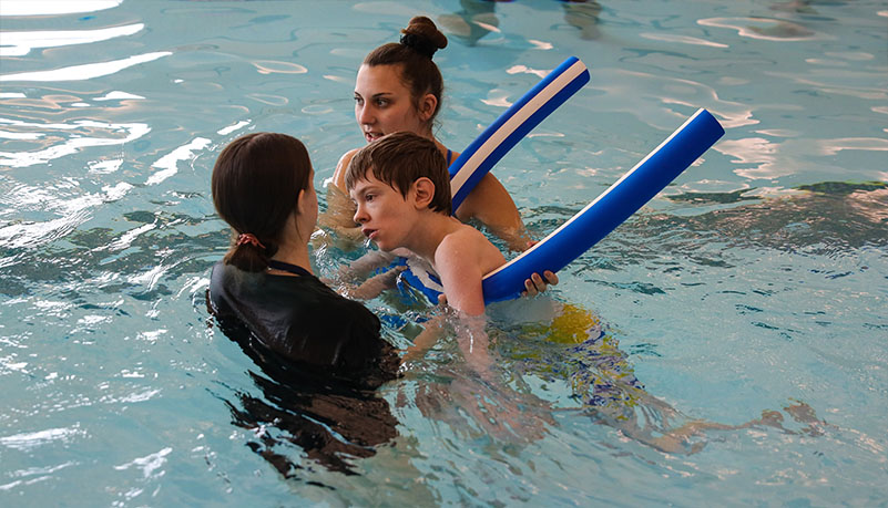 Students participating in adaptive sports day