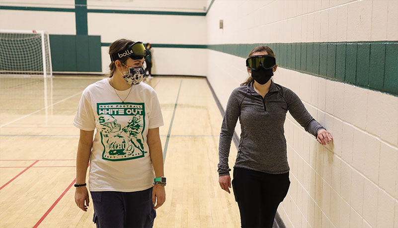 Students participating in adaptive sports day