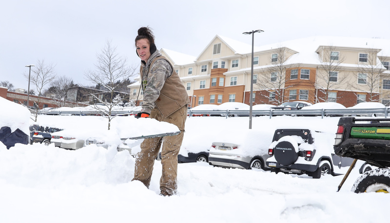 Facilities clearing snow