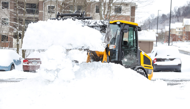 Facilities clearing snow