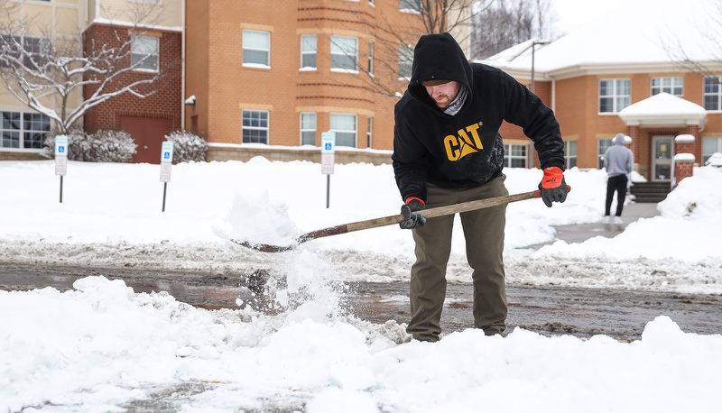 Facilities clearing snow