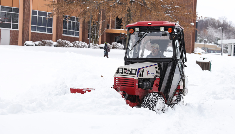 Facilities clearing snow