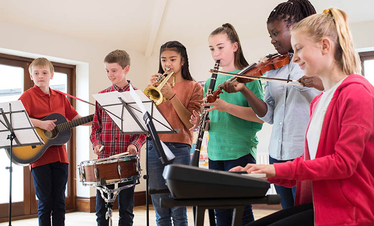 Children playing instruments