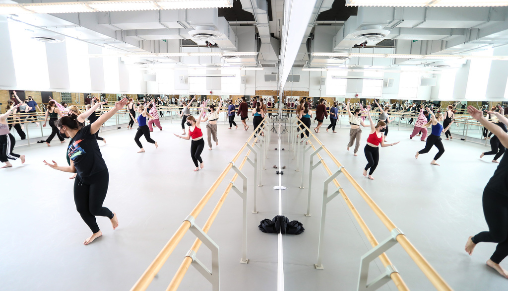 Students dancing at the conference