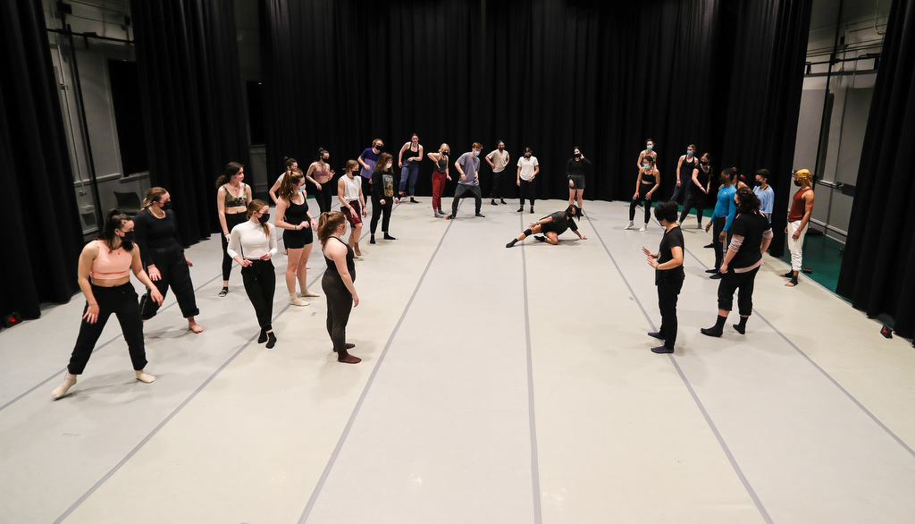 Students dancing at the conference