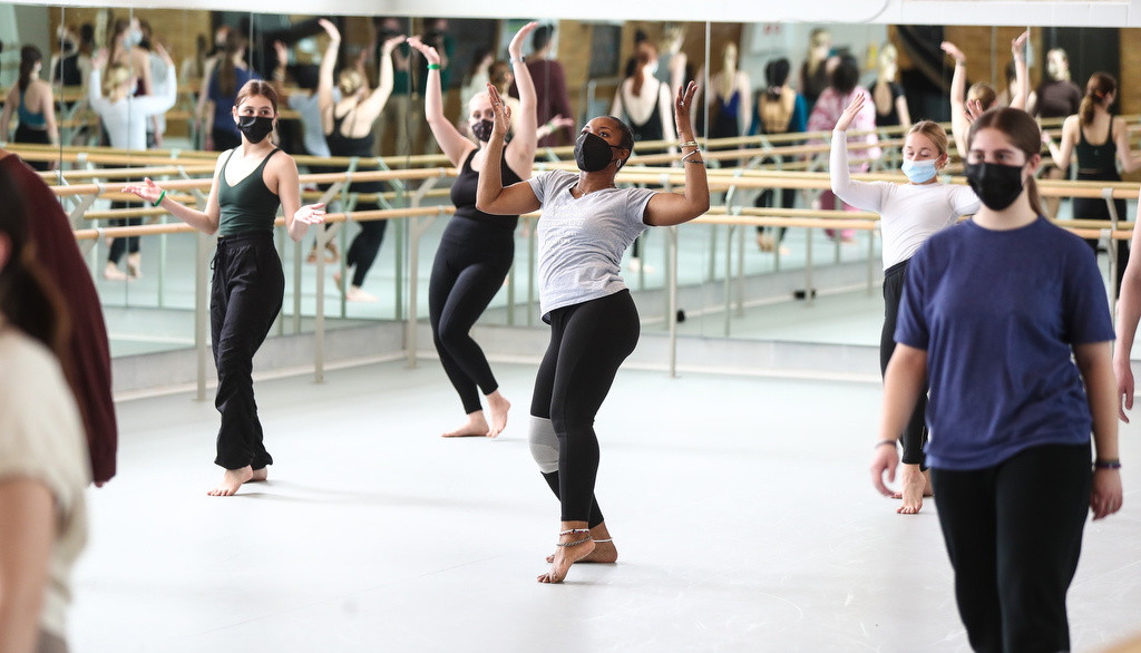 Students dancing at the conference