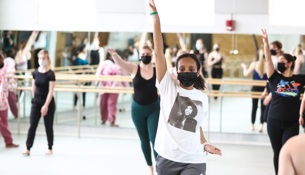 Students dancing at the conference