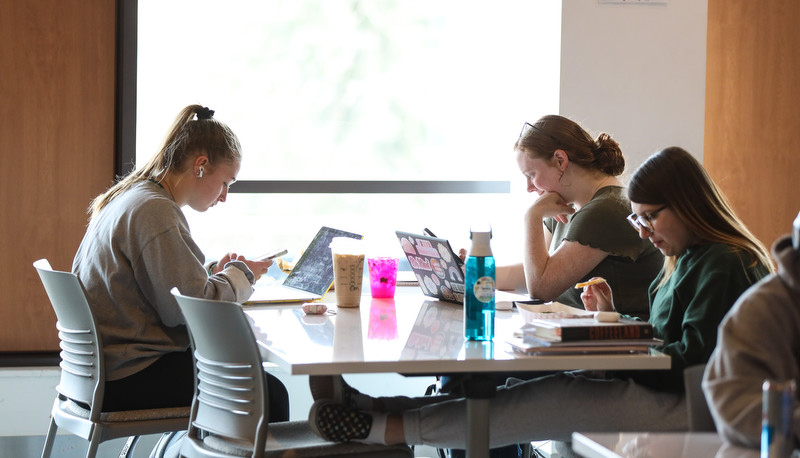 Student preparing for final exams