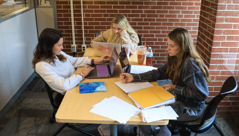 Student preparing for final exams