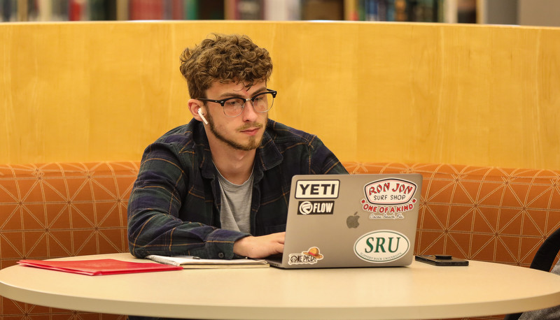 Student preparing for final exams