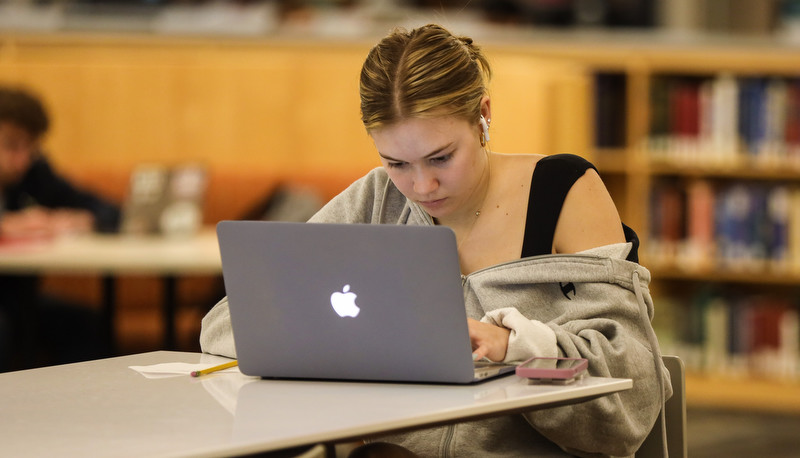 Student preparing for final exams