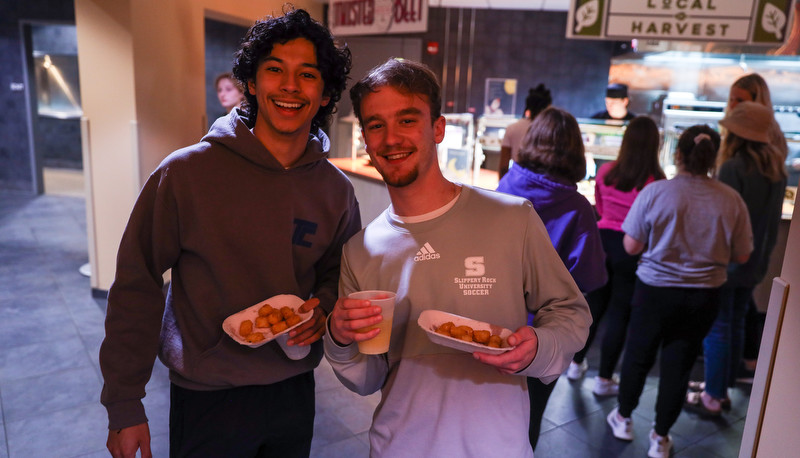 Students enjoying moonlight breakfast