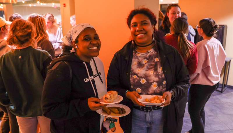 Students enjoying moonlight breakfast