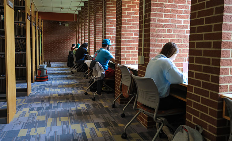 Students studying